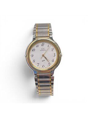 GX Quartz Stainless Steel Analog Watch Gold/Silver/White Japan Movement